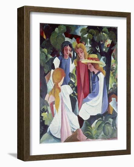 Four Girls, about 1912/13-Auguste Macke-Framed Giclee Print