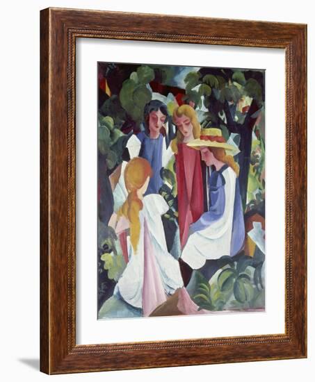 Four Girls, about 1912/13-Auguste Macke-Framed Giclee Print