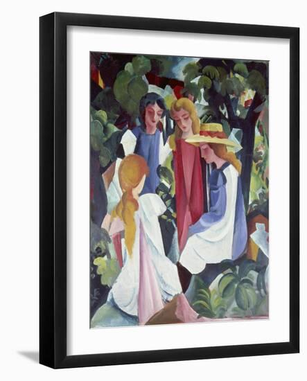 Four Girls, about 1912/13-Auguste Macke-Framed Giclee Print