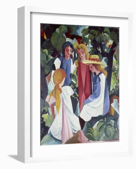 Four Girls, about 1912/13-Auguste Macke-Framed Giclee Print