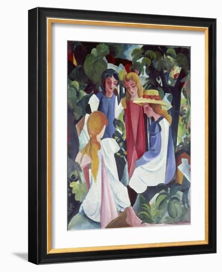 Four Girls, about 1912/13-Auguste Macke-Framed Giclee Print