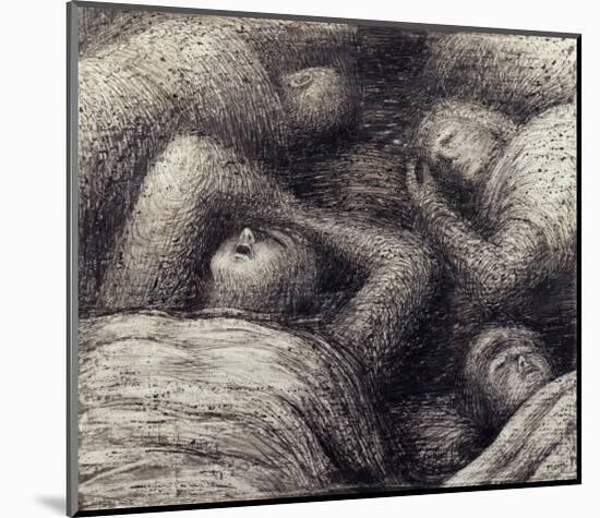 Four Grey Sleepers, 1941-Henry Moore-Mounted Giclee Print