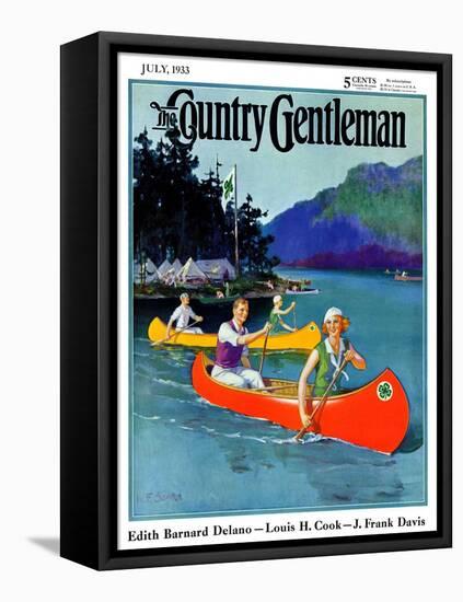 "Four-H Camp," Country Gentleman Cover, July 1, 1933-W.F. Soare-Framed Premier Image Canvas