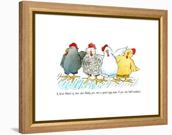 Four Hens New-Jennifer Zsolt-Framed Premier Image Canvas