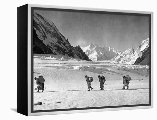 Four Hunza Porters on the Way Towards the Abruzzi Ridge for the Ascent of K2-null-Framed Premier Image Canvas
