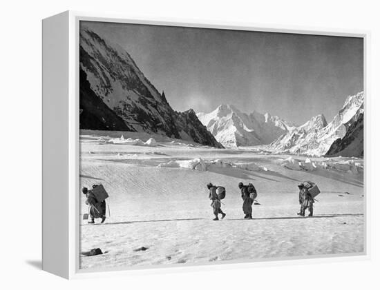 Four Hunza Porters on the Way Towards the Abruzzi Ridge for the Ascent of K2-null-Framed Premier Image Canvas