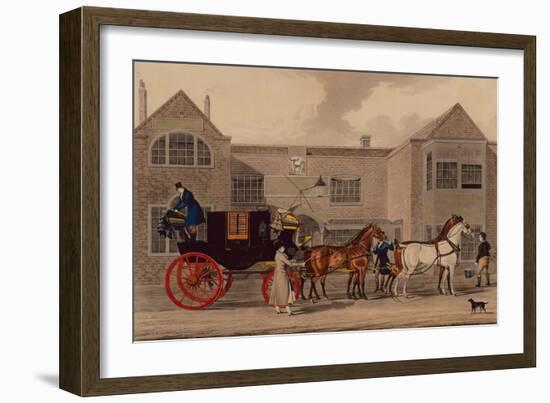 Four in Hand, 1825 (Coloured Engraving)-James Pollard-Framed Giclee Print