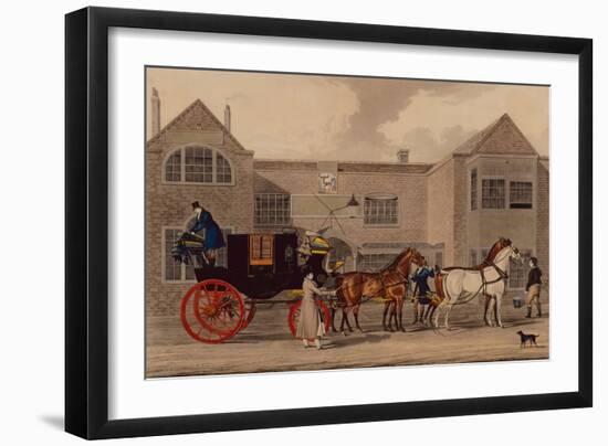 Four in Hand, 1825 (Coloured Engraving)-James Pollard-Framed Giclee Print