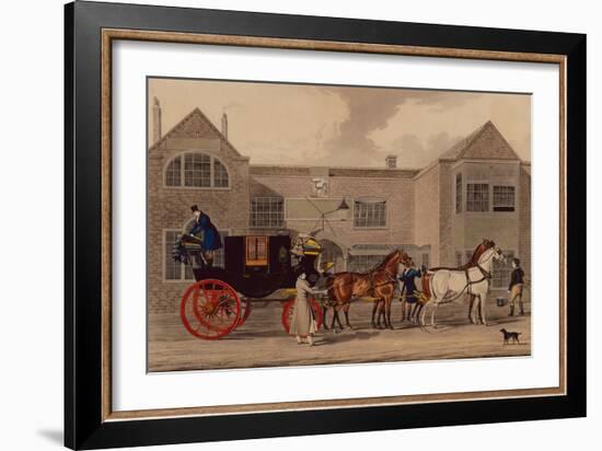 Four in Hand, 1825 (Coloured Engraving)-James Pollard-Framed Giclee Print