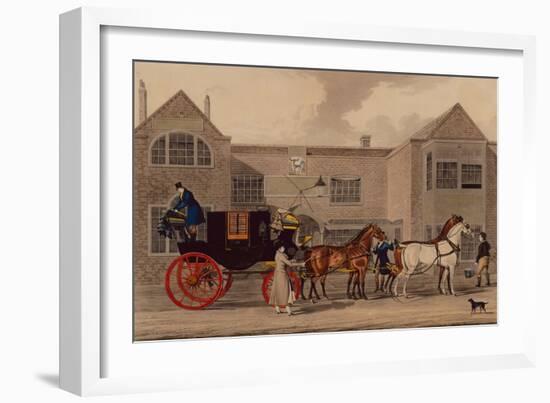 Four in Hand, 1825 (Coloured Engraving)-James Pollard-Framed Giclee Print