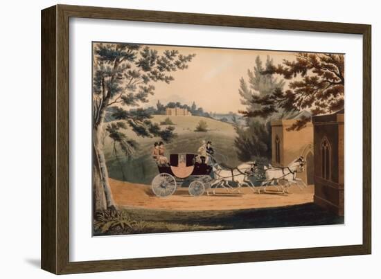 Four in Hand (Coloured Engraving)-James Pollard-Framed Giclee Print