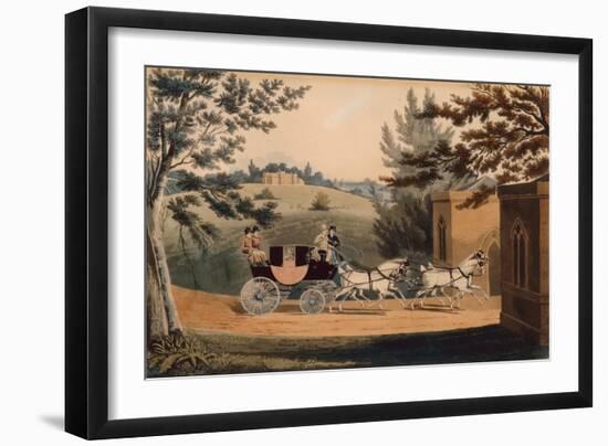 Four in Hand (Coloured Engraving)-James Pollard-Framed Giclee Print