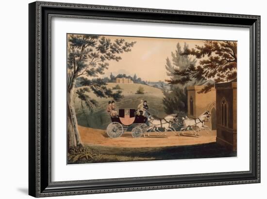 Four in Hand (Coloured Engraving)-James Pollard-Framed Giclee Print