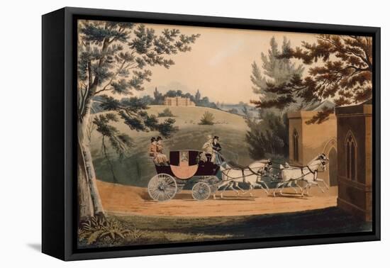 Four in Hand (Coloured Engraving)-James Pollard-Framed Premier Image Canvas