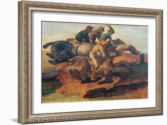 Four Jockeys Galloping-Théodore Géricault-Framed Giclee Print