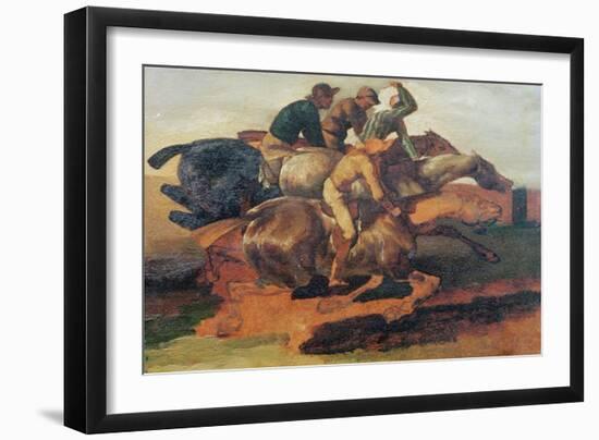 Four Jockeys Galloping-Théodore Géricault-Framed Giclee Print