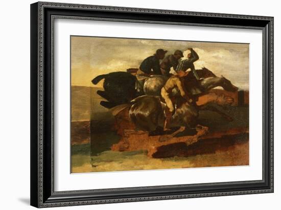 Four Jockeys Galloping-Théodore Géricault-Framed Giclee Print