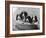 Four Large Puppies Crowded in a Basket. Owner: Browne-Thomas Fall-Framed Photographic Print