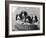 Four Large Puppies Crowded in a Basket. Owner: Browne-Thomas Fall-Framed Photographic Print