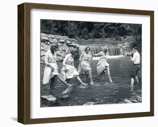 Four Models Kicking Water, 1958-null-Framed Photographic Print
