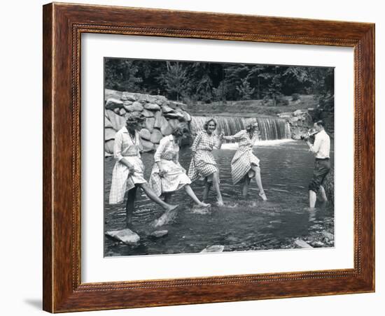 Four Models Kicking Water, 1958-null-Framed Photographic Print