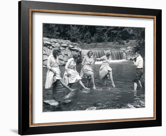 Four Models Kicking Water, 1958-null-Framed Photographic Print