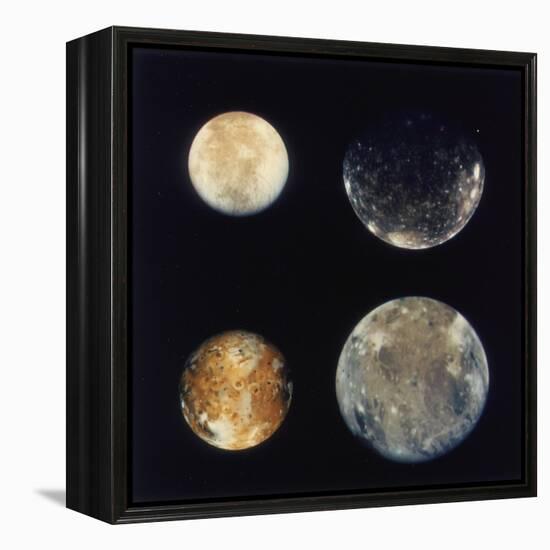 Four Moons of Jupiter, Io, Europa, Ganymede and Callisto, 1979-null-Framed Premier Image Canvas