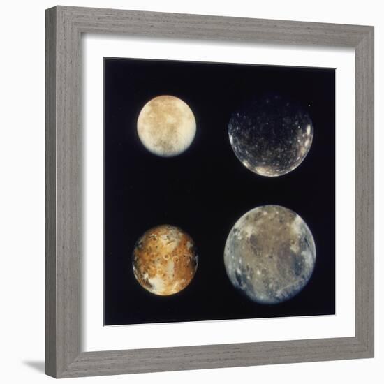 Four Moons of Jupiter, Io, Europa, Ganymede and Callisto, 1979-null-Framed Giclee Print