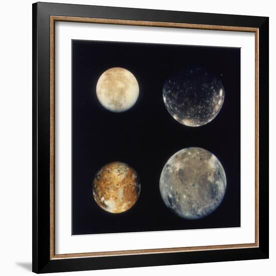 Four Moons of Jupiter, Io, Europa, Ganymede and Callisto, 1979-null-Framed Giclee Print