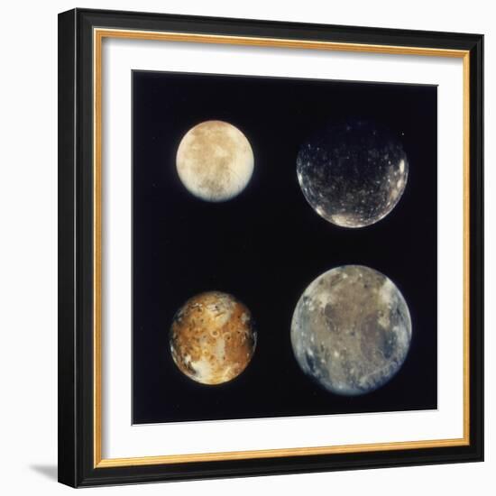 Four Moons of Jupiter, Io, Europa, Ganymede and Callisto, 1979-null-Framed Giclee Print