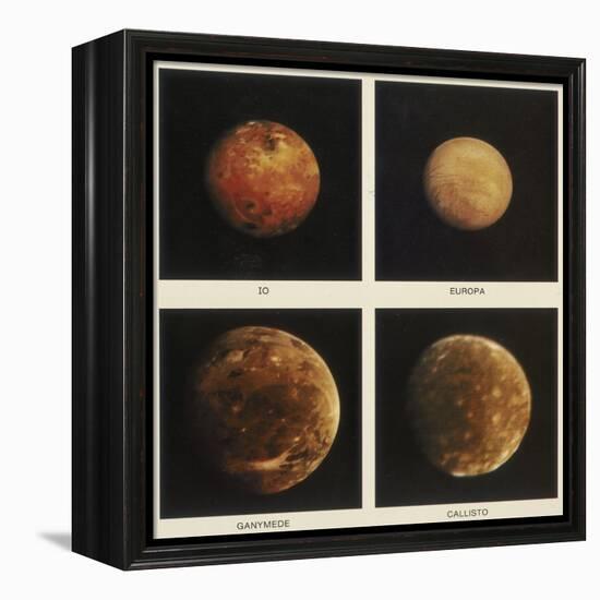 Four Moons of Jupiter. Io, Europa, Ganymede and Callisto, 1979-null-Framed Premier Image Canvas