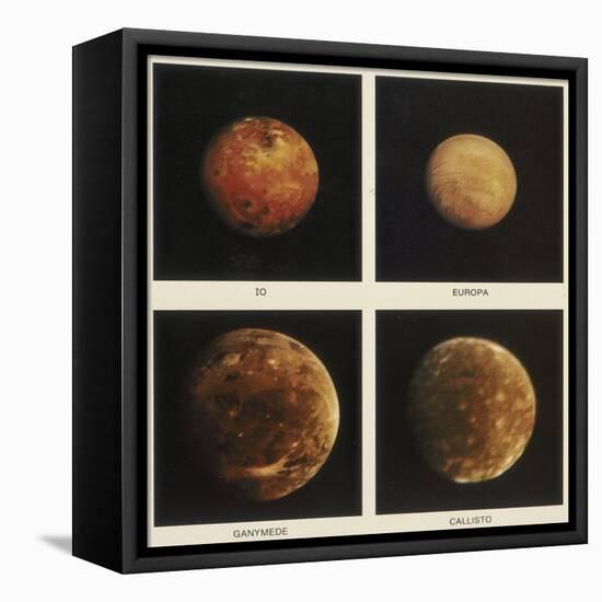 Four Moons of Jupiter. Io, Europa, Ganymede and Callisto, 1979-null-Framed Premier Image Canvas