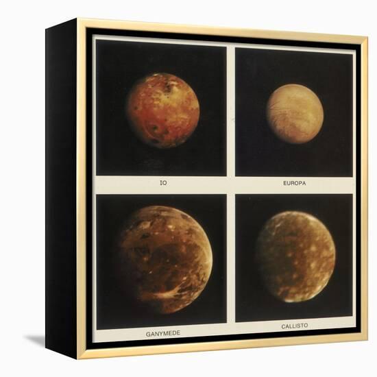 Four Moons of Jupiter. Io, Europa, Ganymede and Callisto, 1979-null-Framed Premier Image Canvas