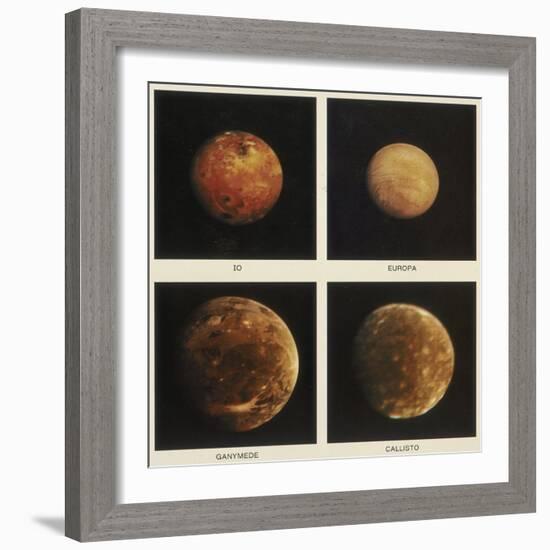 Four Moons of Jupiter. Io, Europa, Ganymede and Callisto, 1979-null-Framed Giclee Print