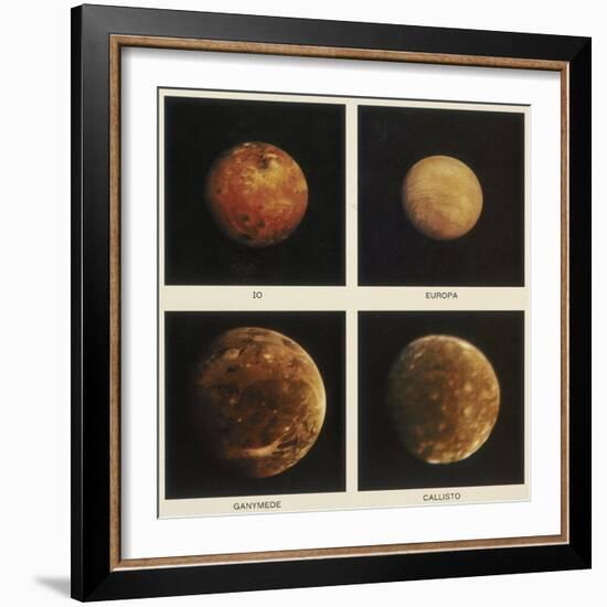 Four Moons of Jupiter. Io, Europa, Ganymede and Callisto, 1979-null-Framed Giclee Print