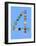 Four On Blue-null-Framed Art Print