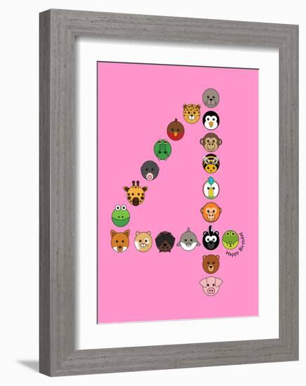 Four On Pink-null-Framed Art Print