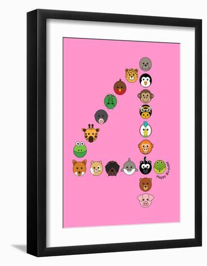 Four On Pink-null-Framed Art Print