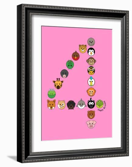 Four On Pink-null-Framed Art Print