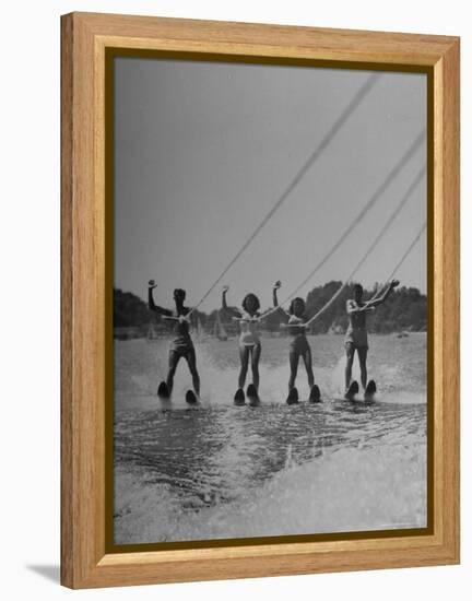 Four People Competing in the National Water Skiing Championship Tournament-Mark Kauffman-Framed Premier Image Canvas