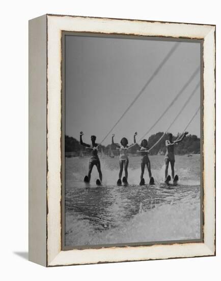 Four People Competing in the National Water Skiing Championship Tournament-Mark Kauffman-Framed Premier Image Canvas