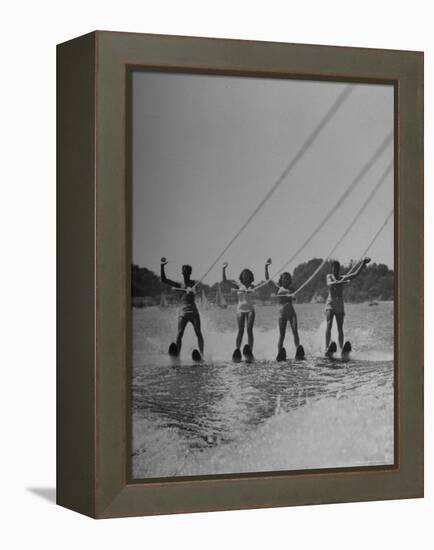 Four People Competing in the National Water Skiing Championship Tournament-Mark Kauffman-Framed Premier Image Canvas