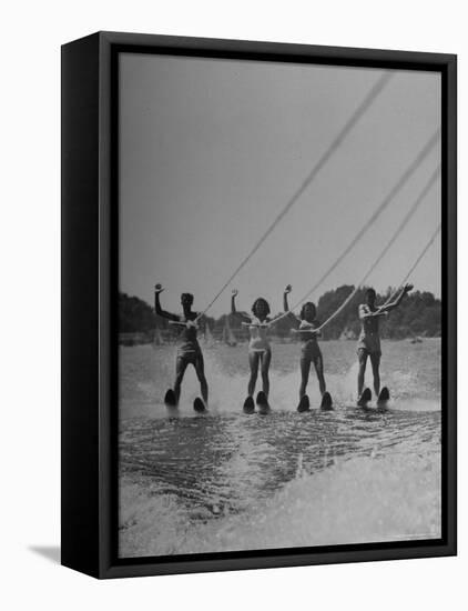 Four People Competing in the National Water Skiing Championship Tournament-Mark Kauffman-Framed Premier Image Canvas