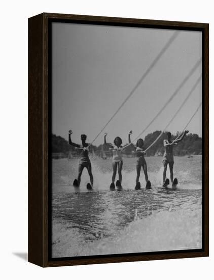 Four People Competing in the National Water Skiing Championship Tournament-Mark Kauffman-Framed Premier Image Canvas