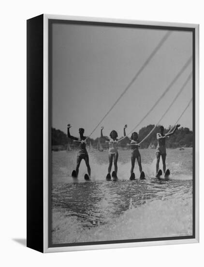 Four People Competing in the National Water Skiing Championship Tournament-Mark Kauffman-Framed Premier Image Canvas