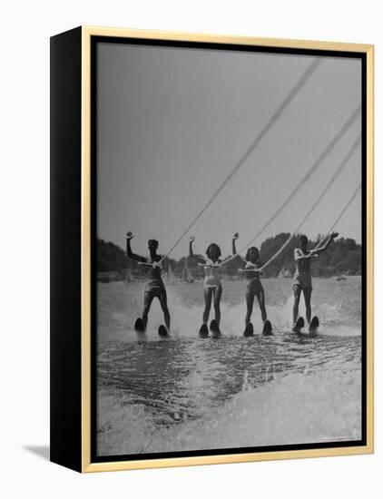 Four People Competing in the National Water Skiing Championship Tournament-Mark Kauffman-Framed Premier Image Canvas