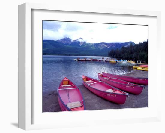 Four Pink Boats, Canadian Rockies ‘06-Monte Nagler-Framed Photographic Print