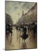 Four Pm at the Carrefour Drouot and the Grand Boulevard, C.1895-Jean Béraud-Mounted Giclee Print