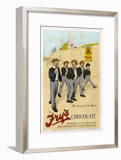 Four Public Schoolboys Enjoy Their Bars of Fry's Chocolate-Chas Pears-Framed Art Print