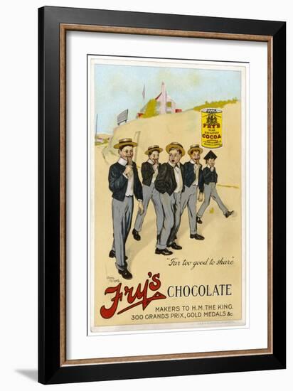 Four Public Schoolboys Enjoy Their Bars of Fry's Chocolate-Chas Pears-Framed Art Print